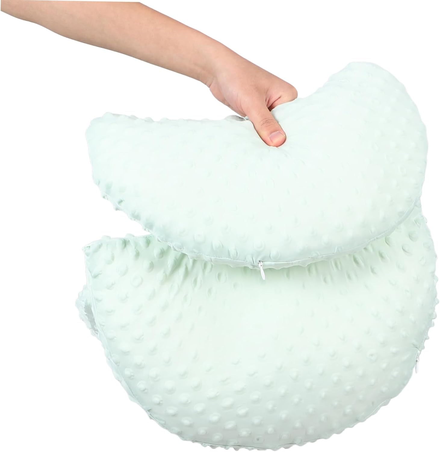 Pregnancy Support Pillow with Cooling Effect Comfortable Waist Cushion for Side Sleeping Maternity Pillow for Pregnant Women and Seniors Mint Green
