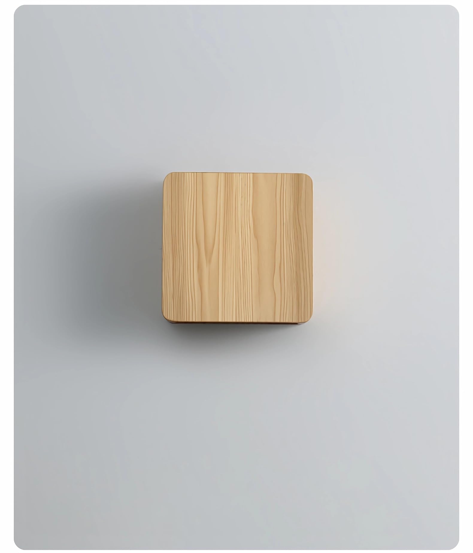 LED Wandleuchte Holz Eckig Design Modern Minimalistisch Wandlampe für Wohnzimmer Schlafzimmer Flur Treppenhaus Diele Lampe G4 Leuchte Leuchtet nach oben und unten (Holzfarbe, 16cm, Warmweiß 3000K)