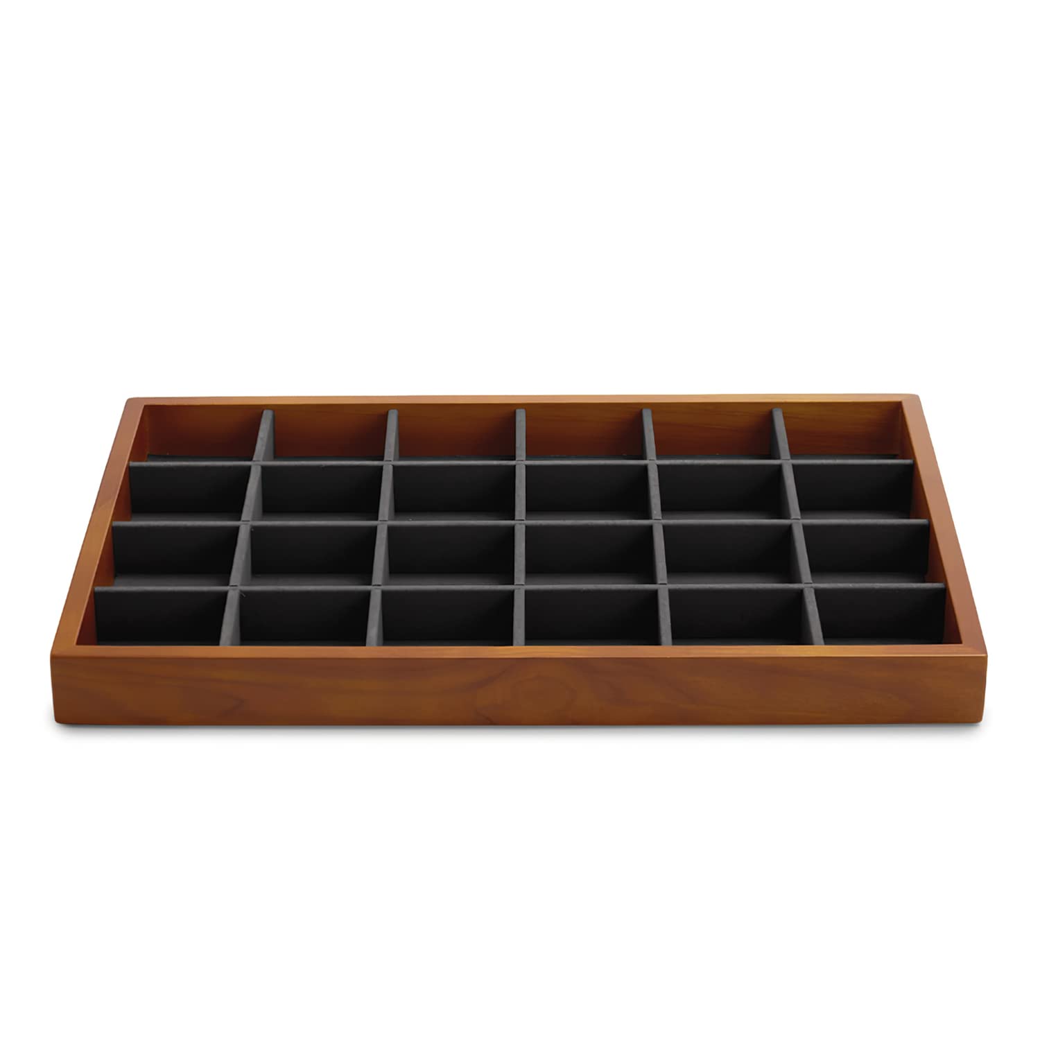 Supporto Orecchini In Legno - 9 Posizioni, Superficie Microfibra, Grigio Scuro - Foto 9