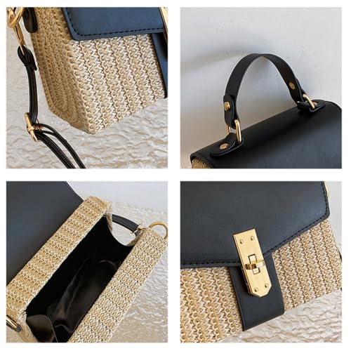 Small Straw Crossbody Shoulder Bag for Women, Retro Woven Beach Handbag for Summer Vocation3