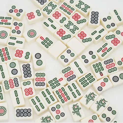 Set de Mahjong Mini EIMZU - Jeu de Plateau Traditionnel Chinois Avec 144 Pierres - Ensemble de Jeu de Table Portable – vue 6