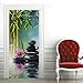 XKSJWY Poster per Porte 3D Adesivo per Porta Bellissimo Zen in Pietra 77X200Cm Autoadesivo per Home Decor Impermeabile Wall Murale per Soggiorno Camera da Letto Cucina Bagno Adesivi Poster