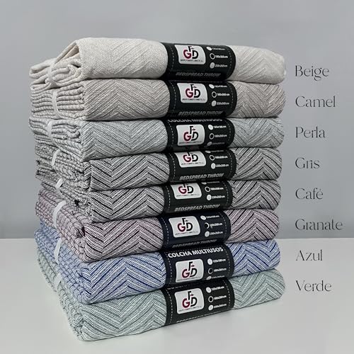 GFD Textiles - Colcha Multiusos Espiga Camel (230x260 cm) – Manta Gran Sofá, Cubrecama Cama Doble & King Size | Protector Sofá Grande & Plaid Decorativo Extragrande - imagen 7