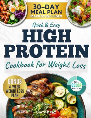 Quick & Easy High Protein, Low Carb Cookbook for Weight Loss: 130+ Clean Eating Recipes to Burn Fat, Boost Energy & Stay Full | With 30-Day Meal Plan & Bonus High-Protein Dips & Sauces
