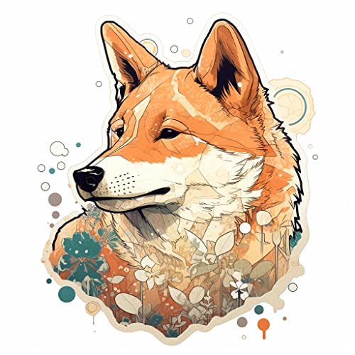 Image of Yoonek Graphics Shiba Inu Dog Vinyl Decal Sticker for Car, Laptop, Tumbler, More. #001671