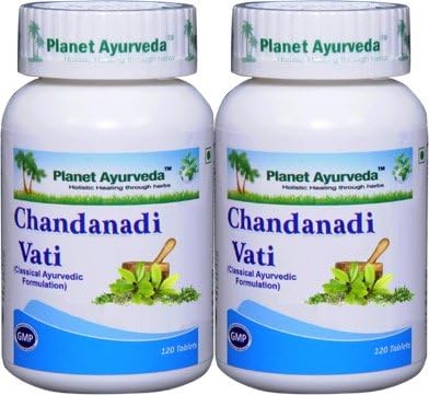Planet Ayurveda Chandanadi Vati - 2 Bottles (Each 120 Tablets, 500mg) - Ayurvedic Remedy