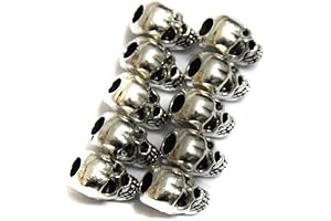 MosBug 30pcs Silver Skull Spacer Beads