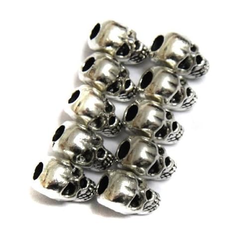 MosBug 30pcs Approx Tibet Silver Skull Spacer Beads, Great DIY Accessories for Necklace, Bracelets and Earrings Making Cover