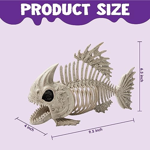 Image of JOYIN 2 PCS 9.5 Halloween Posable Fish Skeleton Decor, Animal Plastic Bones with Posable Joints for Indoor Outdoor Halloween Decorations Party Props, Yard Patio Lawn Garden Props Decor