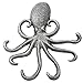Gancho de pared de hierro fundido Octopus - Tentáculos de pulpo decorativos para la entrada, la puerta o el baño - Novedosa decoración de pared - Color plata rústico con tornillos y anclas incluidos