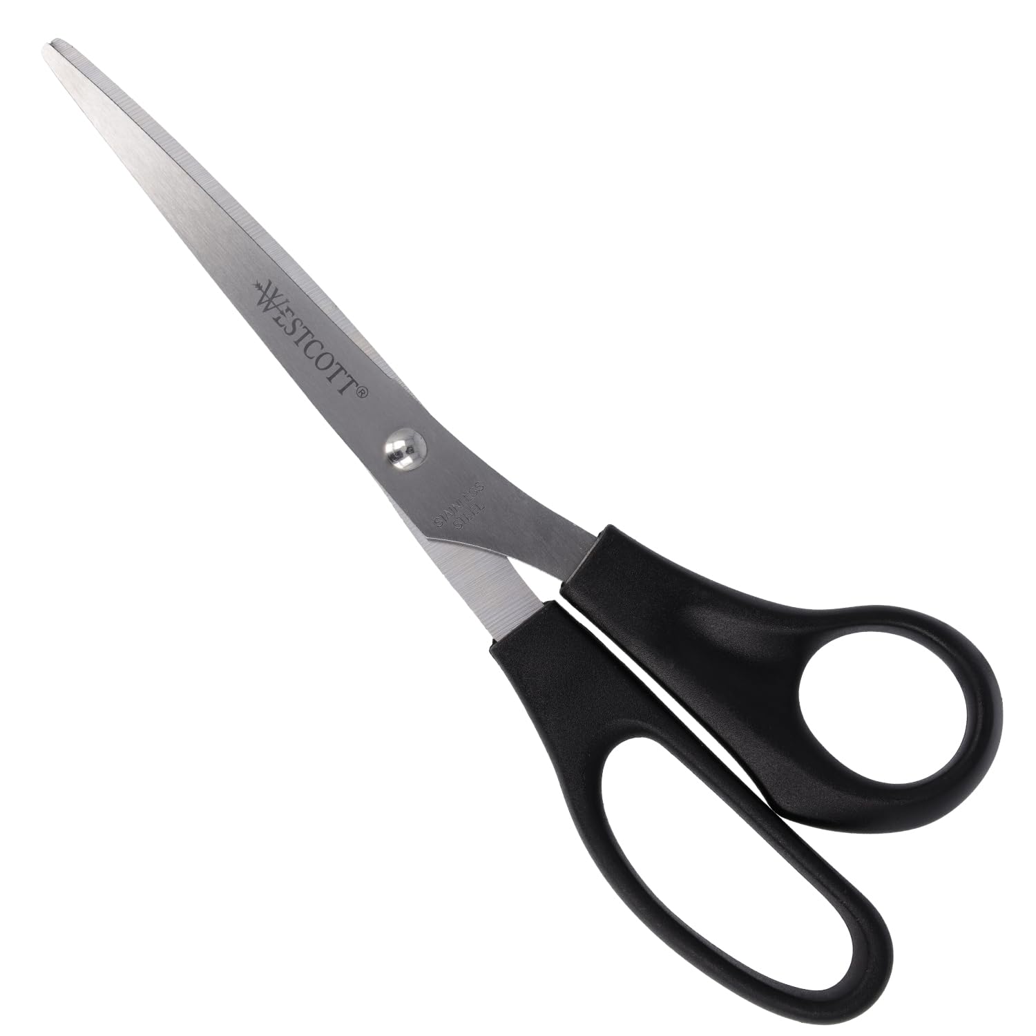 Westcott Tijeras de 8" (20,3 cm) | Tijeras de oficina con mangos de plástico negro | Cuchillas extraafiladas, acero inoxidable | E-31181 00