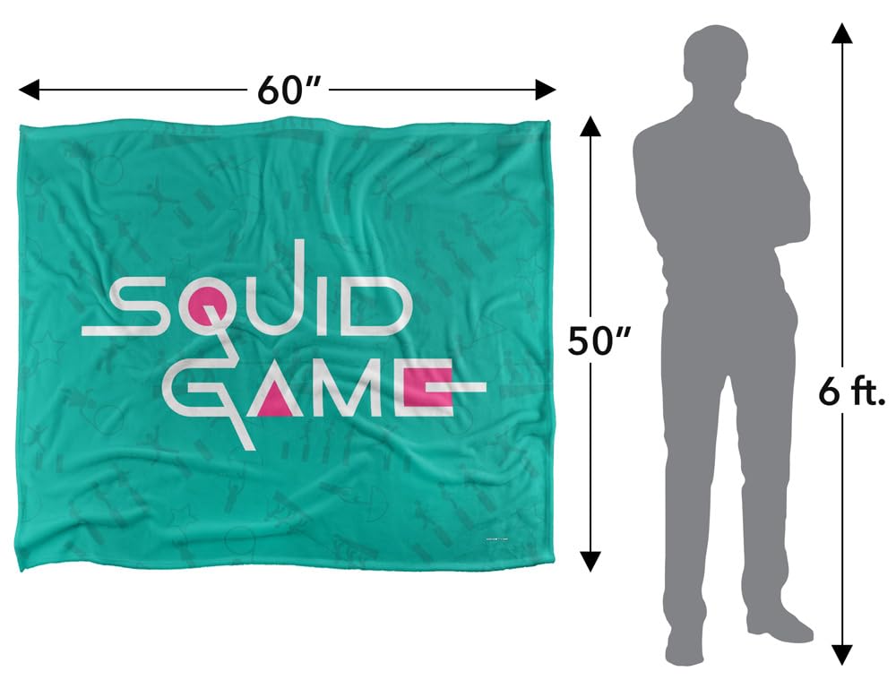 Squid Game Aqua Logo Coperta super morbida al tatto setoso – 152 x 127 cm
