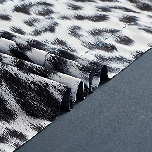 Mildly 100% Egyptian Cotton Duvet Cover Set Leopard Print Designed Pattern Comforter Cover Set White & Black Cheetah Animal Bedding Set With Zipper Closure And Corner Ties Queen Size (No Comforter) #TOP6