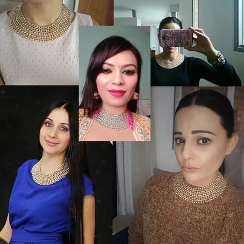 Women Statement Necklace Metal Beaded Chunky Necklace Collar Fashion Party Jewelry4