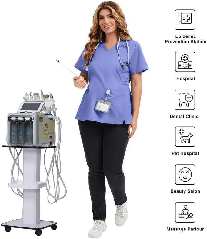 Kitmaz Women's CloudHaven Maternity Scrub Top - V-Neck Soft Stretch Shirt for Pregnancy | 2 Pockets - Image 5