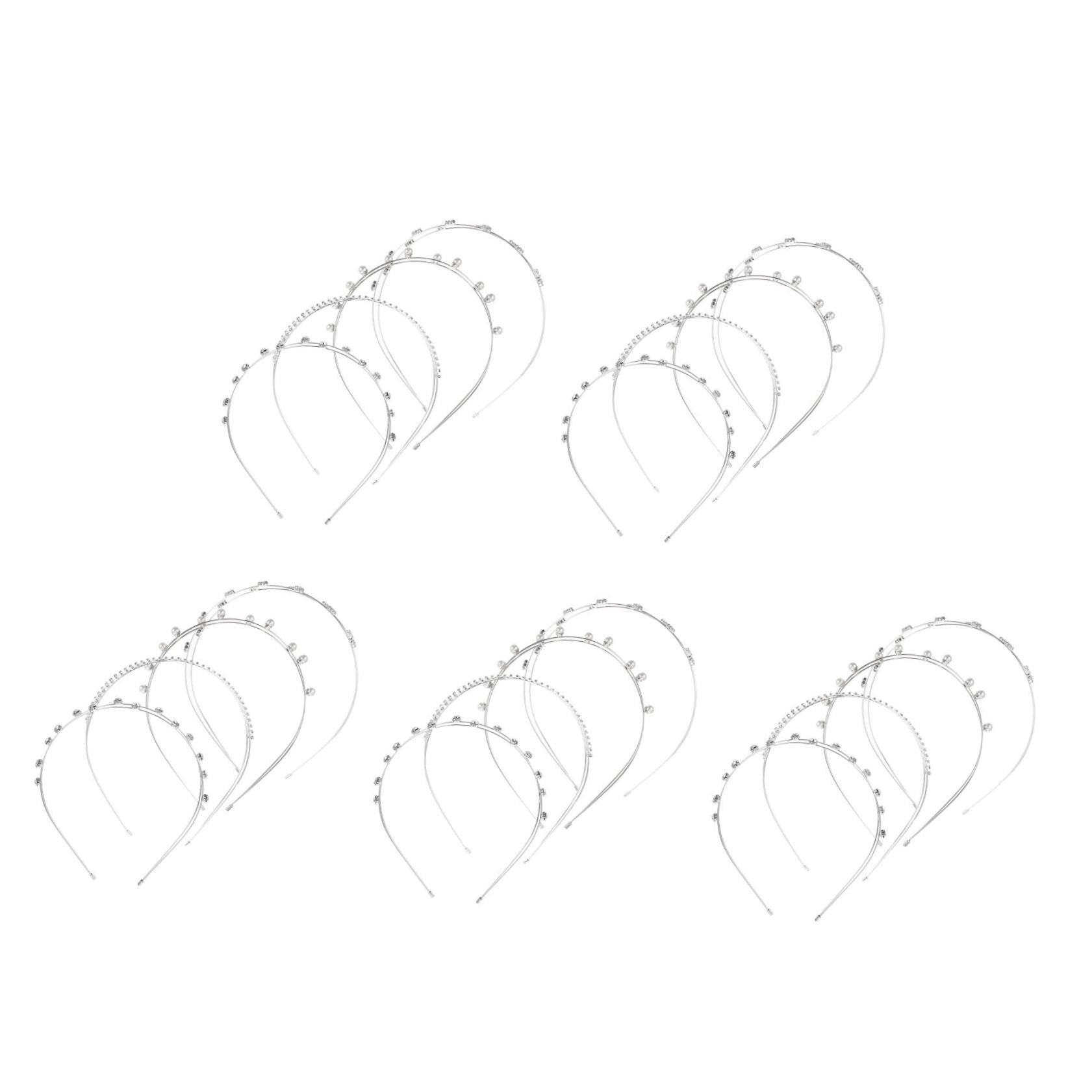 MAGICLULU 5 Set Di Eleganti Cerchietti Per Da Sposa Con Strass Per Donne Per Da Sposa 4 Pezzi*5