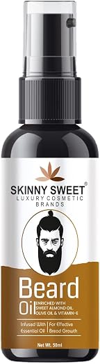 SKINNYSWEET Beard Hair Growth Oil 50 ml for faster beard growth and thicker looking beard | Natural Actives Only | No Harm...