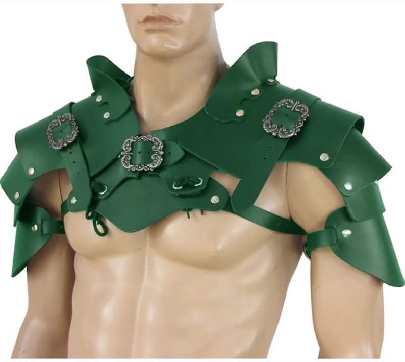 Medieval Leather Shoulder Armor, Viking Cosplay Samurai Armour, Ren Faire LARP Knight, Renaissance Gothic Viking Costume