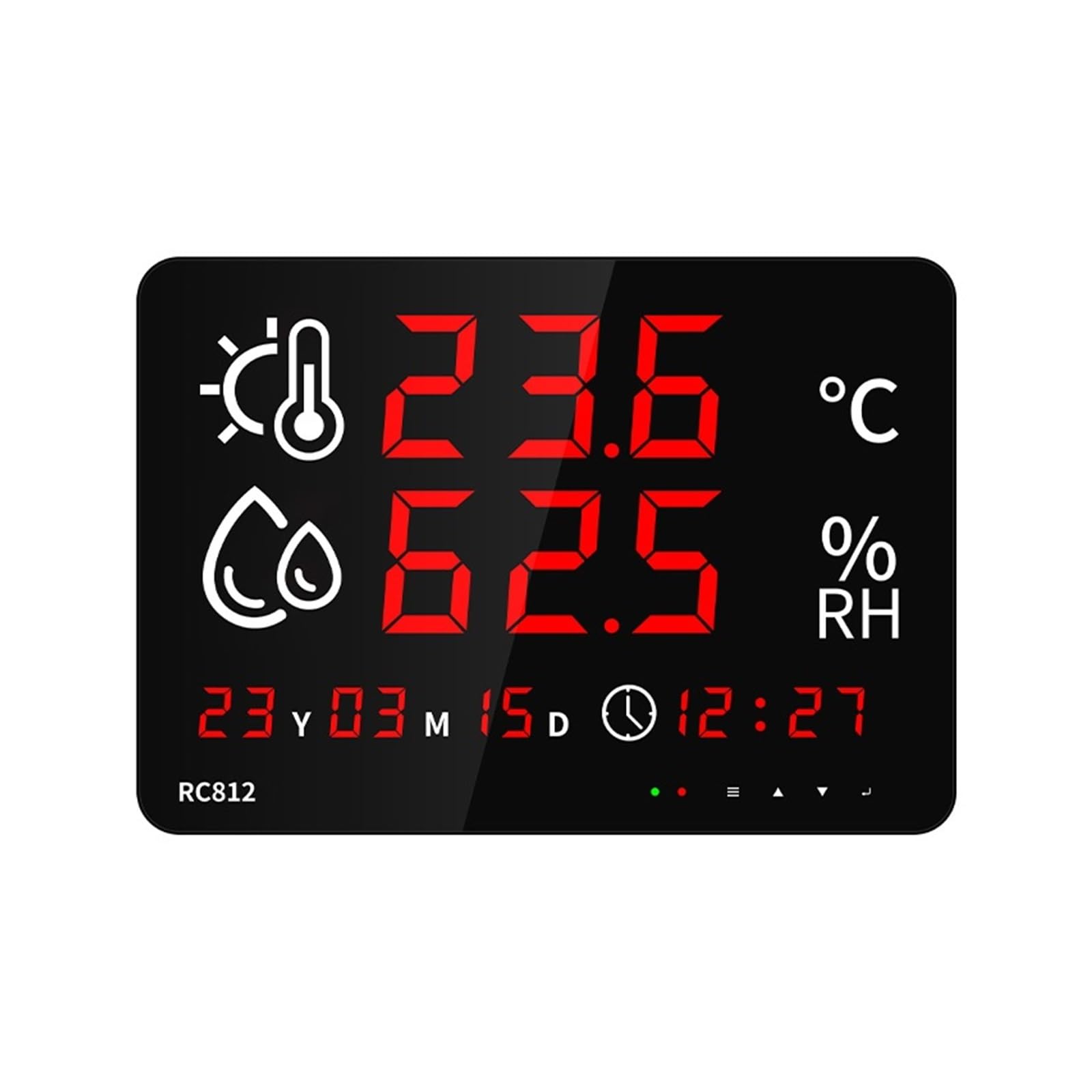 Termometro Per Piscina Termometro Digitale Multifunzione For Ufficio Domestico, Dispositivo Elettronico Di Visualizzazione Della Temperatura E Del'umidità, Orologio LED, Scrivania Elettronica Facile D