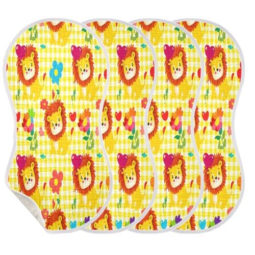 Kigai Lions Baby Burp Cloths Extra Soft and Absorbent Burping Rags Cotton Burping Clothes Baby Washcloths for Newborn Boys Girls - 1 Pack3