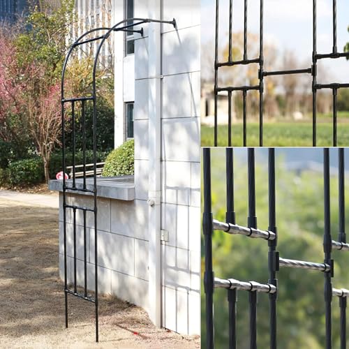 Tonnelle ronde de jardin de largeur 180 cm treillis en acier extérieur - 4