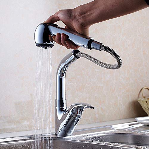 Waschtischarmaturen 360-Grad-Schwenkauszug Küchenarmatur Wassersparend Chrom Poliert Waschtischmischer Messing Wasserhahn Schiff Vanity Sink Toilette