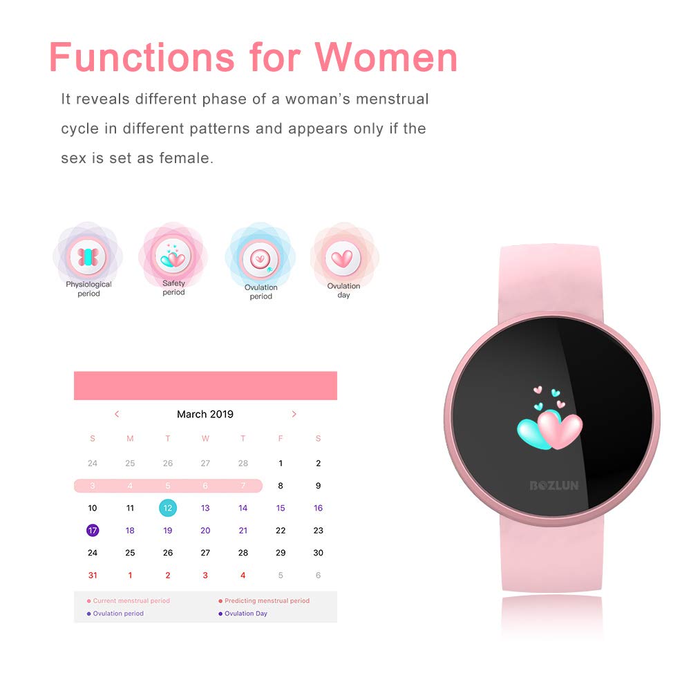 Smartwatch für Männer und Frauen, mit Fitness-Tracker, Pulsuhr mit Farbbildschirm, IP68-wasserdicht, Auto-Wake-Bildschirm