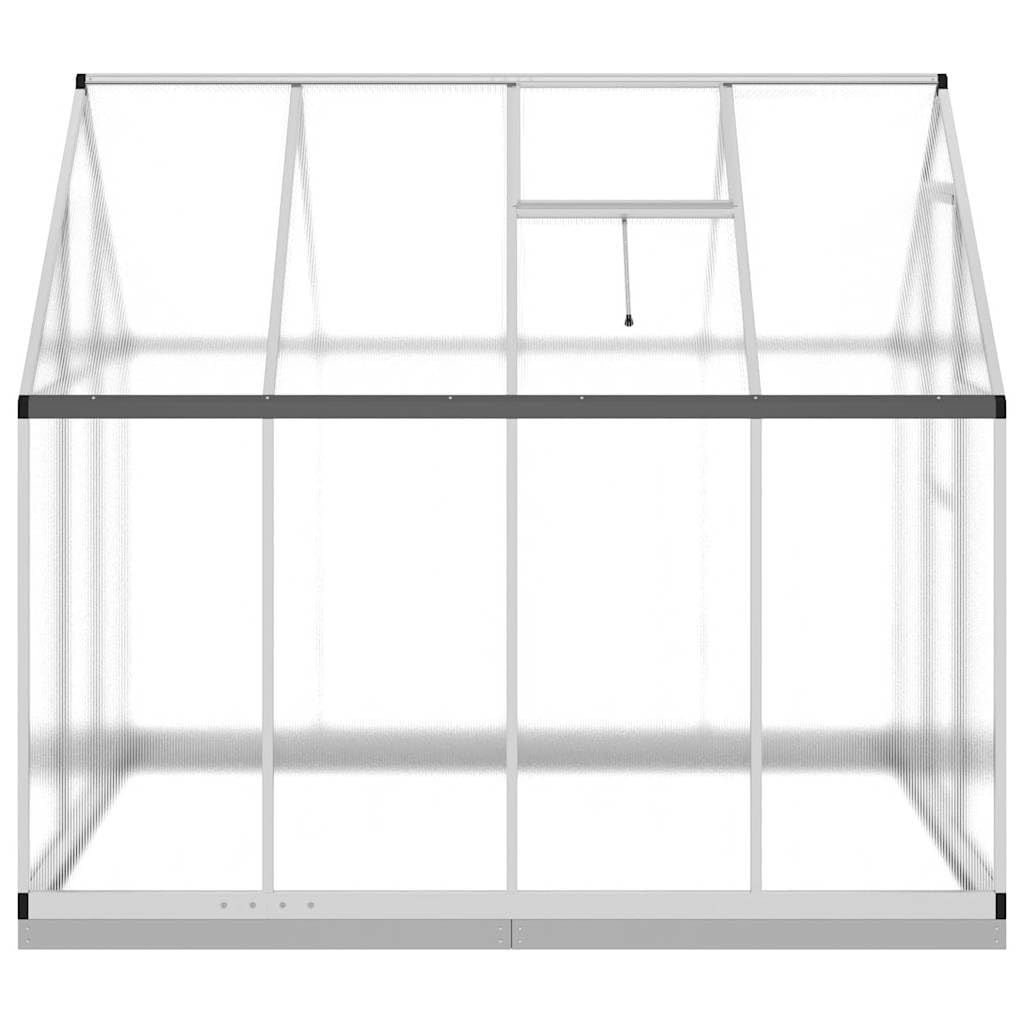 Serra con telaio di fondamenta in alluminio, 224 x 169 x 202 cm, serra in policarbonato argento trasparente, per pomodori coltivazione e svernamento in giardino