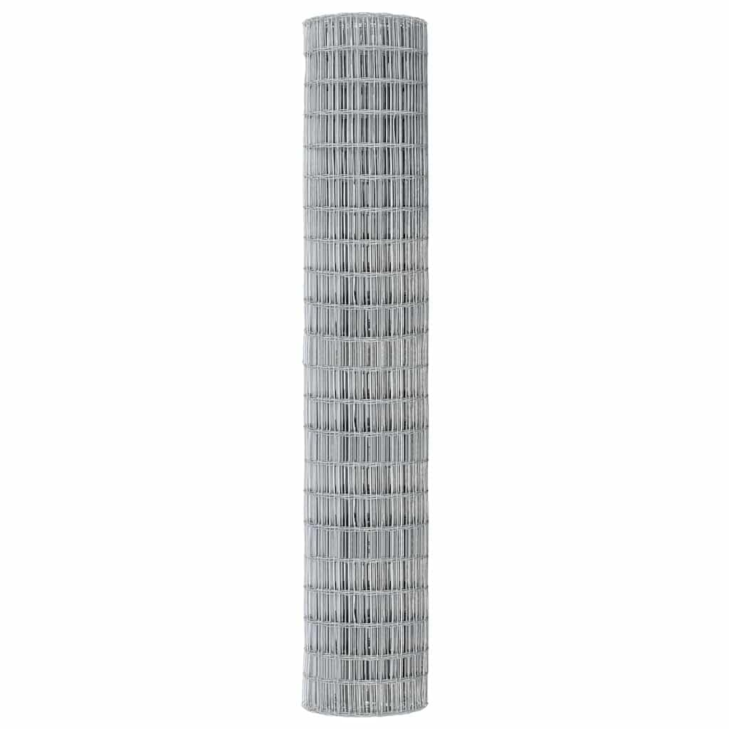 Srebrne ogrodzenie euro, 1,5 x 10 m, cynkowane ogniowo, odporne na warunki atmosferyczne, trwałe metalowe ogrodzenie do ogrodu, na taras, do ograniczenia działki, łatwe w pielęgnacji