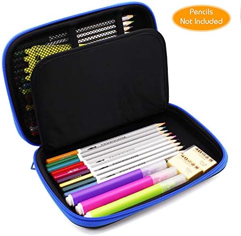 Large Capacity Space Hardtop Pencil Case for Boys - School Supply Organizer Cool Pencil Box for Kids - Personalised Children Pen Holder Bag (Black)