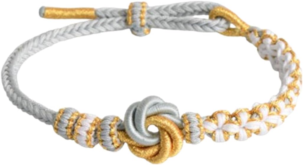Peach Blossom Knot Bracelet Handmade Woven Tibetan Buddhist Braided Bracelets Adjustable Inspirational Strand Bracelet for Women Men