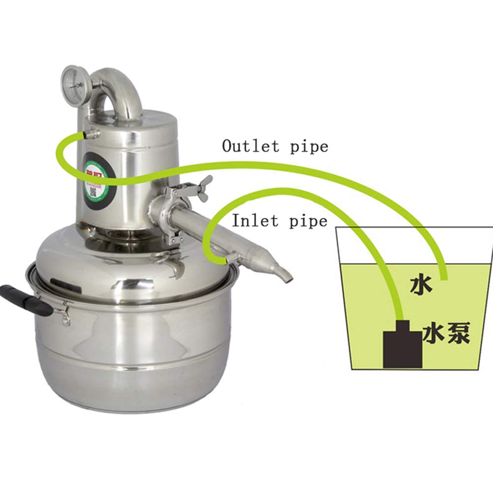 Destilador de Agua sin Gas Moonshine de Acero Inoxidable de 10 litros, elaboración de Vino