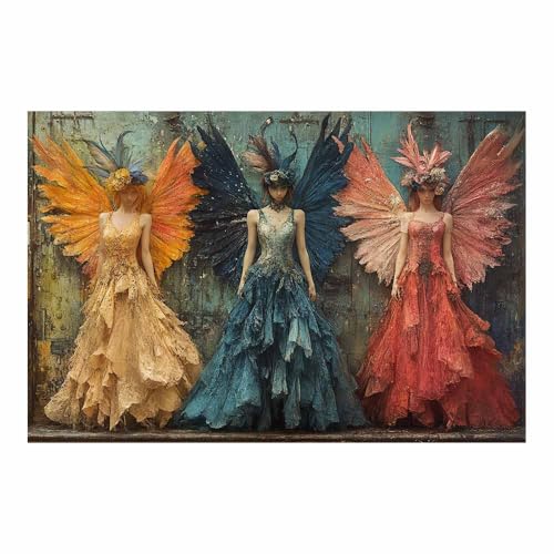 Toile portrait d'art modifié pour sublimer un mur vide avec une peinture vintage bleue