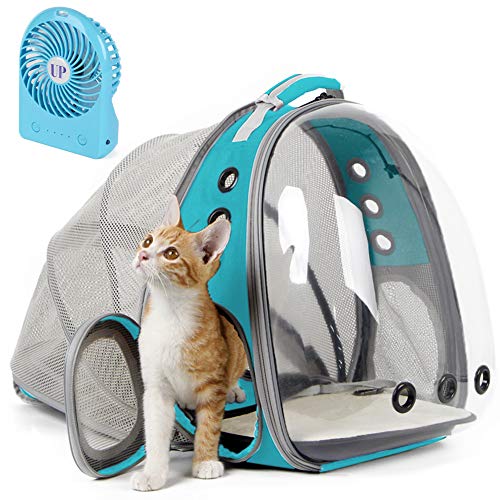 halinfer Expandable Cat Backpack, Space Capsule Bubble Transparent Clear Pet Carrier for Small