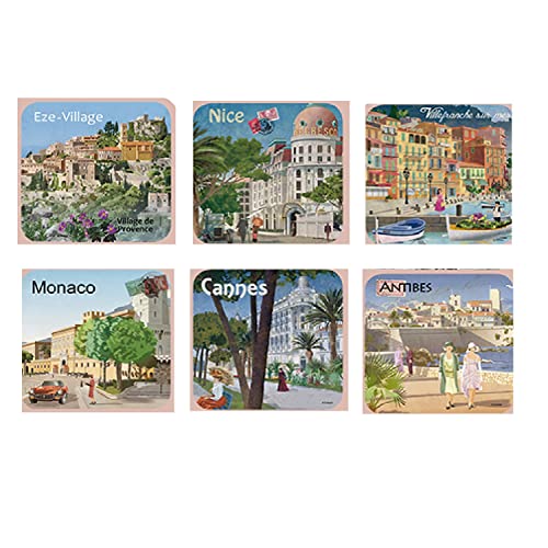 Cartexpo - Lot de 6 sous-Verres Villes de France