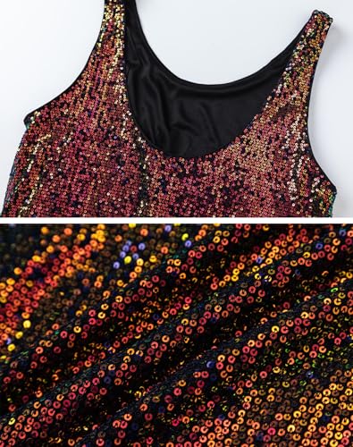 Ainuno Sequin Tops for Women Sparkly Loose Tank Tops Sleeveless Sparkle Tanks Fashion Outfit Top2
