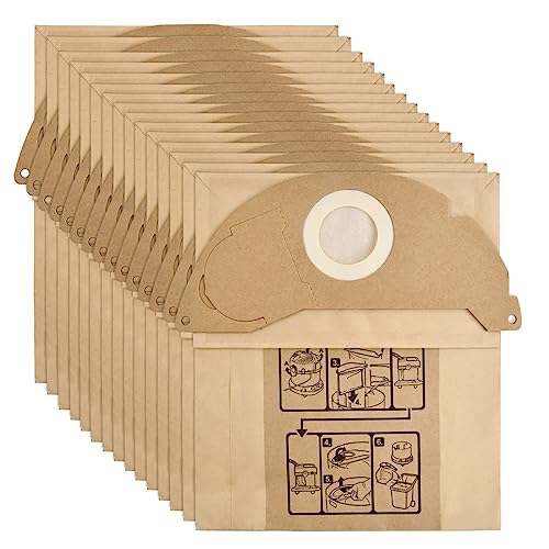 Culinavog 15 pezzi Sacchetti per aspirapolvere per Kärcher WD2250 A2004 A2054 MV2 Serie, Bolsas de Polvo Compatibles con Aspiradora Karcher, Bolsas de Aspiradoras para Kärcher 6.904-322.0