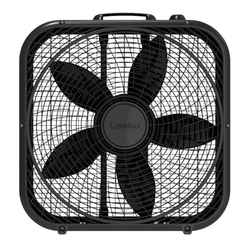 Laskos 20 Inch Portable Box Fan for Bedroom or Floor, 3