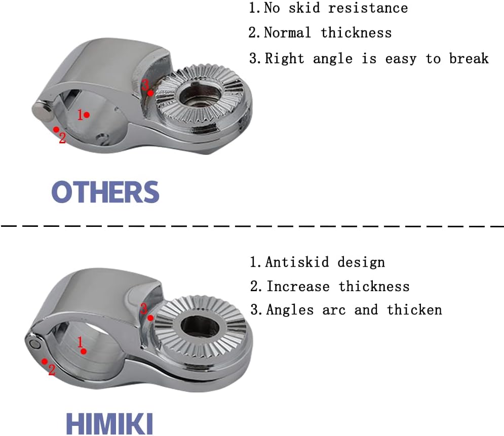 Motorcycle Highway Pegs Crash Bar Adjustable Foot Peg Compatible with Softail Sportster Electra Road Glide Road King Street Glide with 1.25" Engine Guard 1 1/4 Chrome