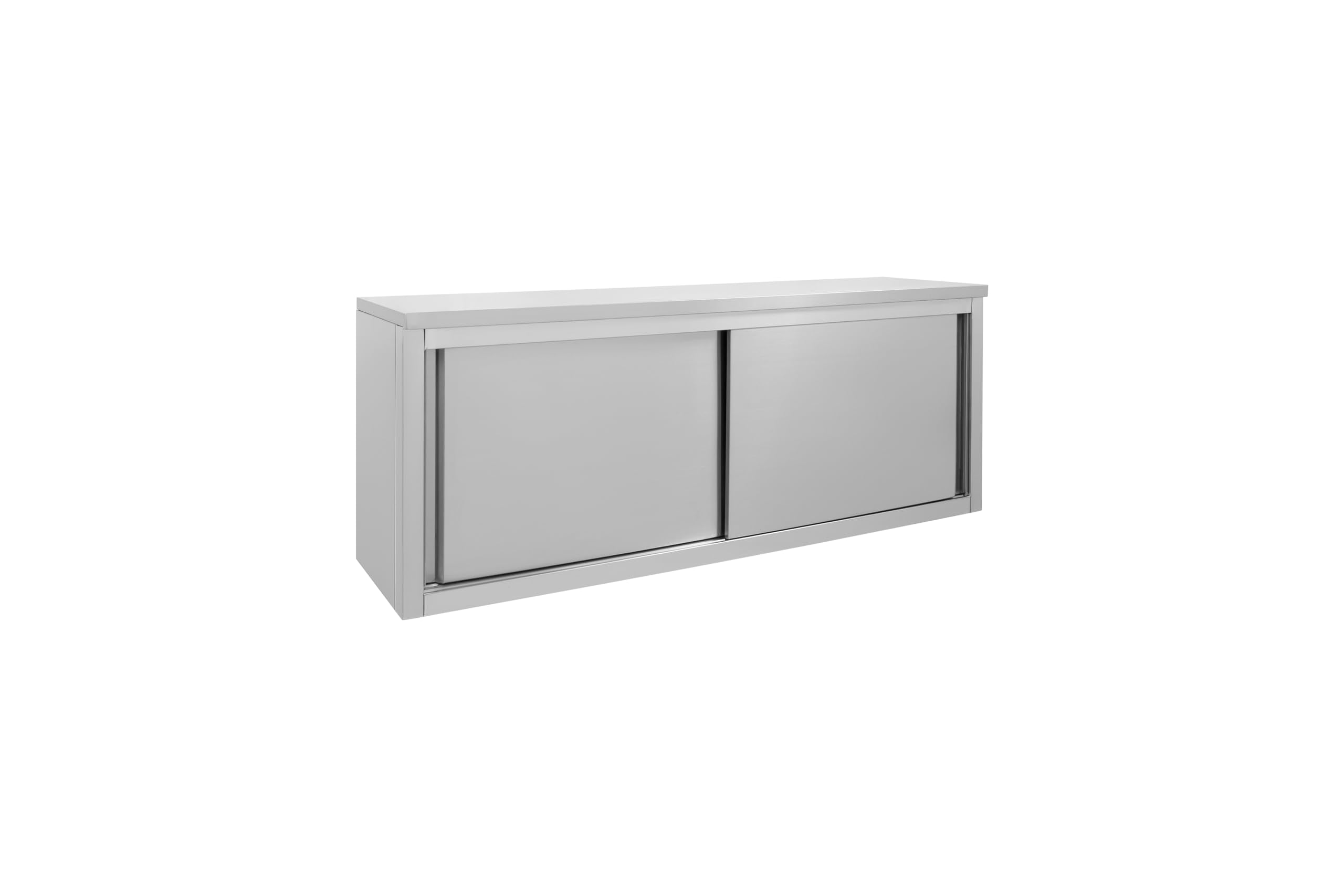 METRO Professional Armadio pensile per cucine professionali GWCB1180, acciaio inox, 180 x 40 x 65 cm, con 2 porte scorrevoli, argento