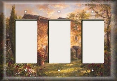 Decorative Light Switch Cover Plate - Tuscan Home - Triple Rocker (Three Decora) Switch Or Outlet