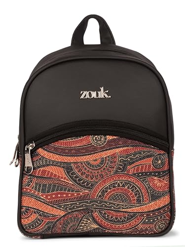 Image of ZOUK Dalila Mini Daypack | Stylish Small Backpack for Women | Compact | Bag for Girls | Daily College Use | Travel Day Pack | Vegan Leather | Handcrafted | Water-Resistant