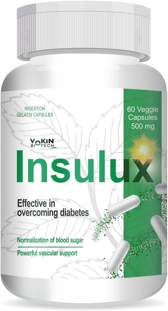 Vokin Biotech Herbal Insulux for Endocrine Health & Diabetes Control 500 Mg (60 Capsules)