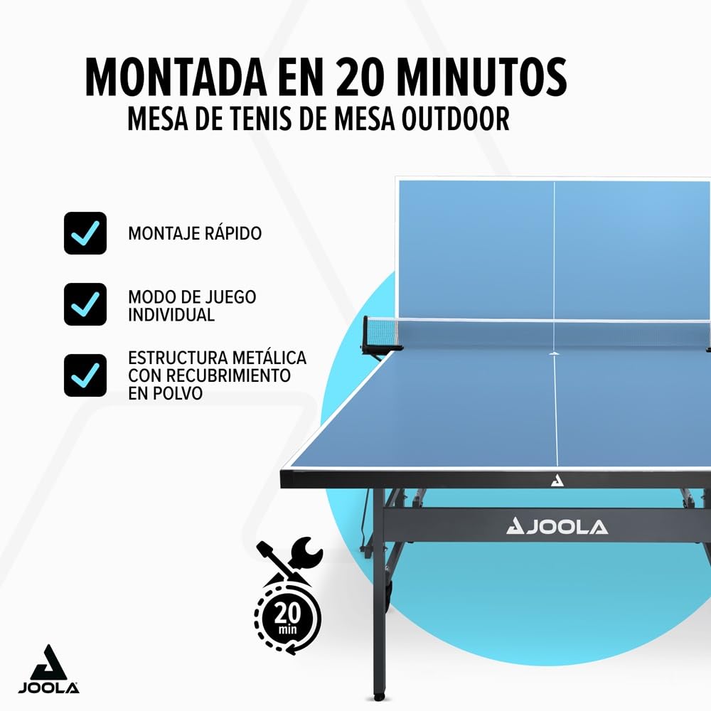 JOOLA Mesa de Ping Pong Exterior Rally Plegable Resistente a la Intemperie