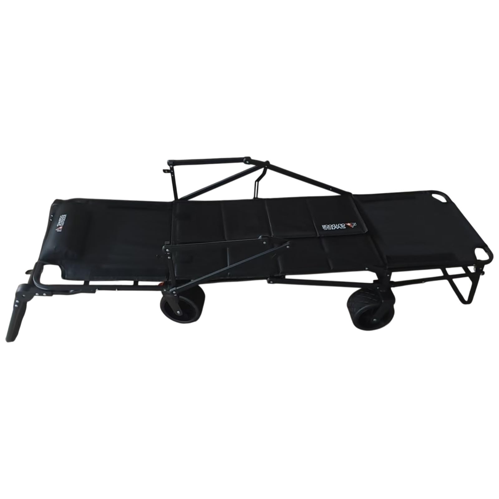 RelaxWagon 2-in-1 Bollerwagen mit Liegefunktion – Faltbarer Camping Transportwagen bis 180 kg, mit Bremsen & Geländerädern, ideal für Camping, Strand, Festival & Vanlife