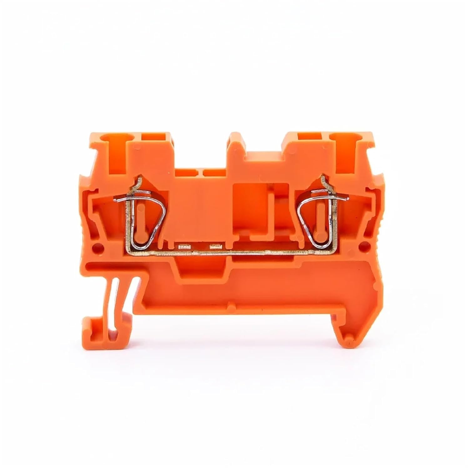 10pcs Din Rail Terminal Block ST-2.5 Pull Type Spring Connection Connector Screwless Copper Wire Conductor ST2.5(Orange)