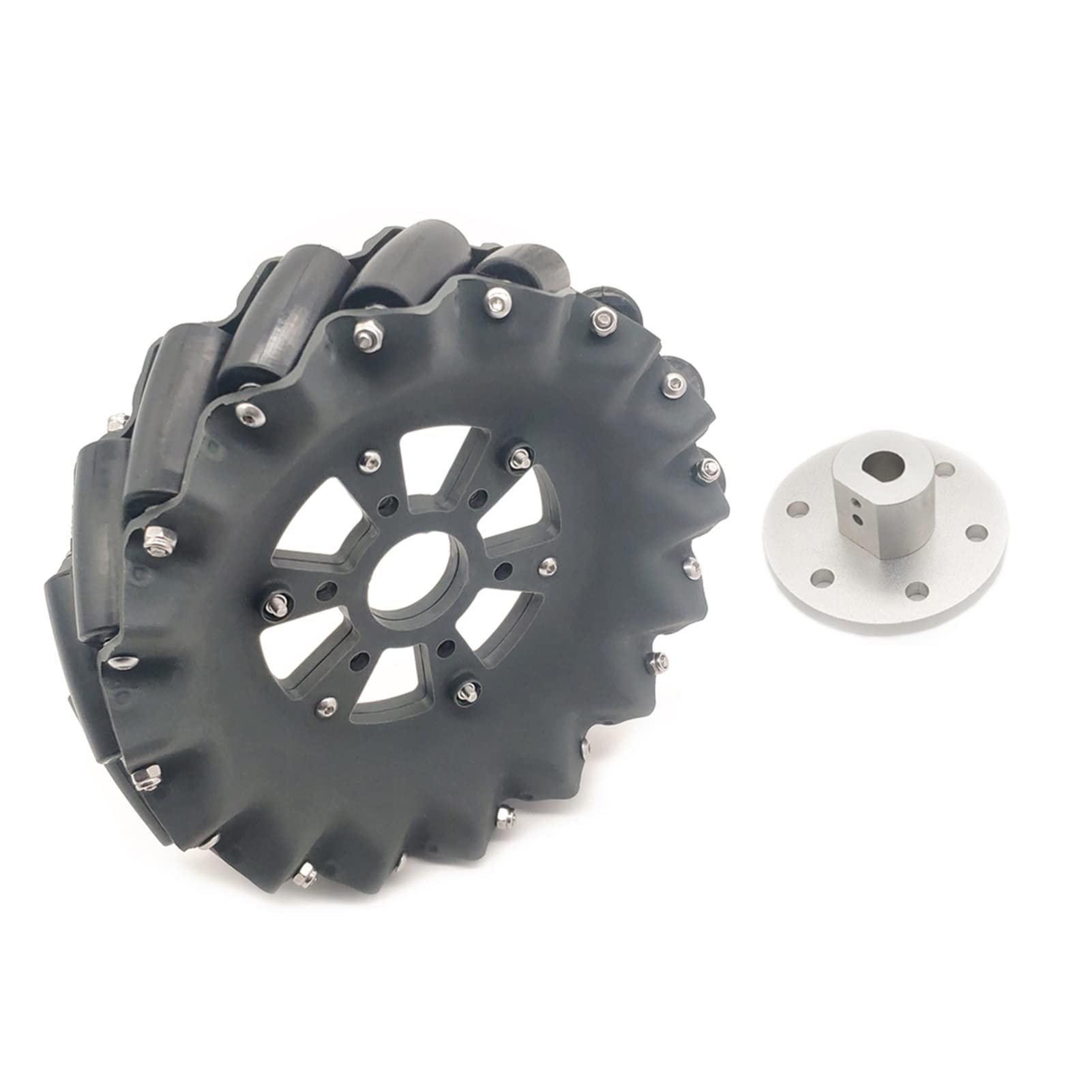 6 Inches 152mm Mecanum Wheel With 8/10mm Couplings Omnidirectional Wheel Fit For Robocon Robomaster DIY RC Toy Parts (Color : Left wheel D8mm)