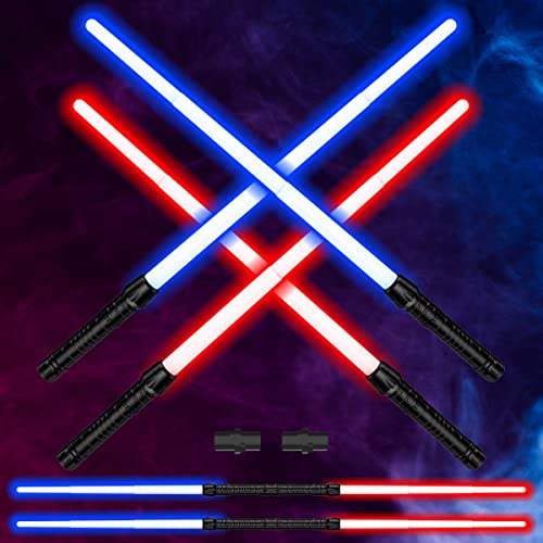 Light Up Saber, 4 Packs Light Sabers For Kids With Fx Sound (Motion Sensitive), Expandable Light Swords Set For Halloween Party Kid Gift, Galaxy War Fighter Warriors, Christmas Birthday Present #TOP7