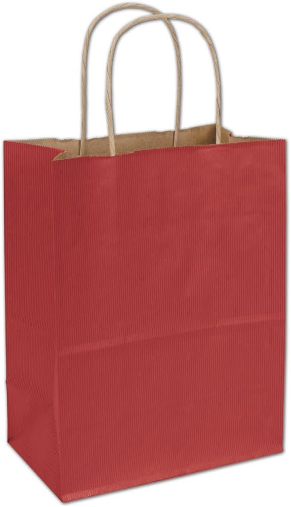 Varnish Stripe Shoppers 8 x 4 3/4 x 10 1/2 Red 250 Bags