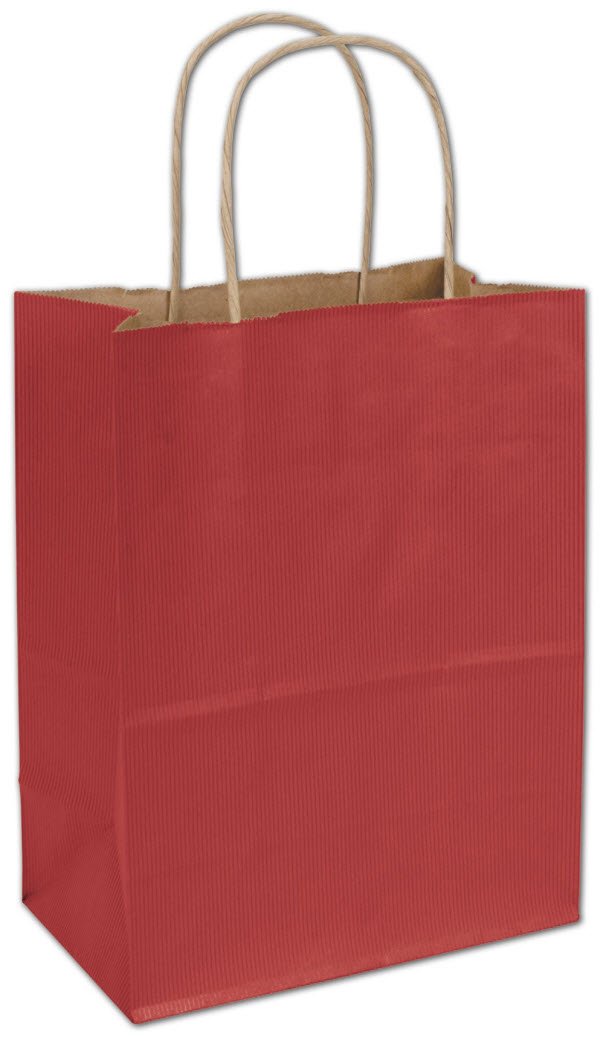 Varnish Stripe Shoppers 8 x 4 3/4 x 10 1/2 Red 250 Bags